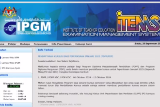 Sistem iTEMS : Semakan Peperiksaan IPGM / Pendaftaran Kursus Online